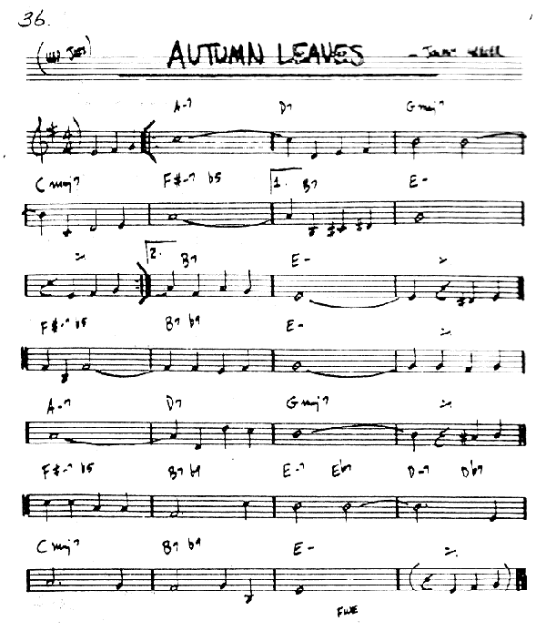 autumn leaves chord chart