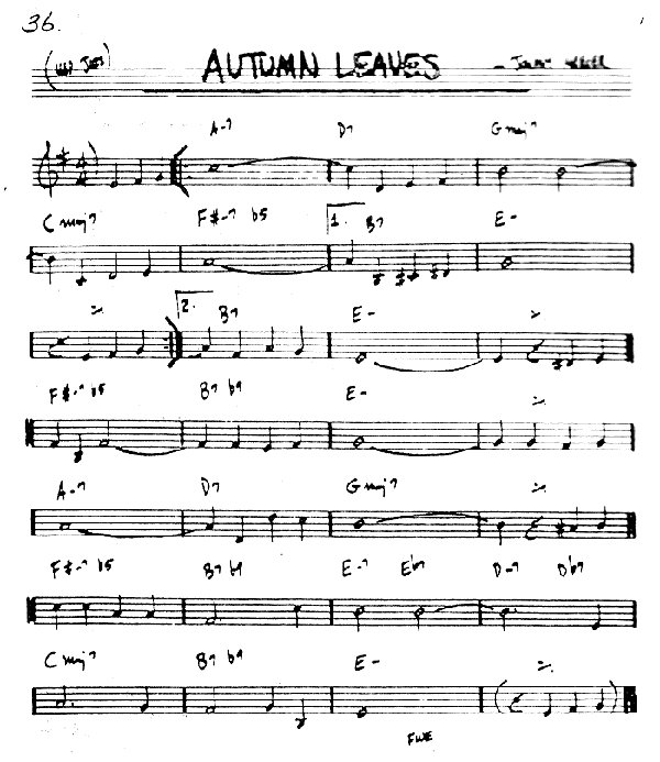 Autumn Leaves Chart