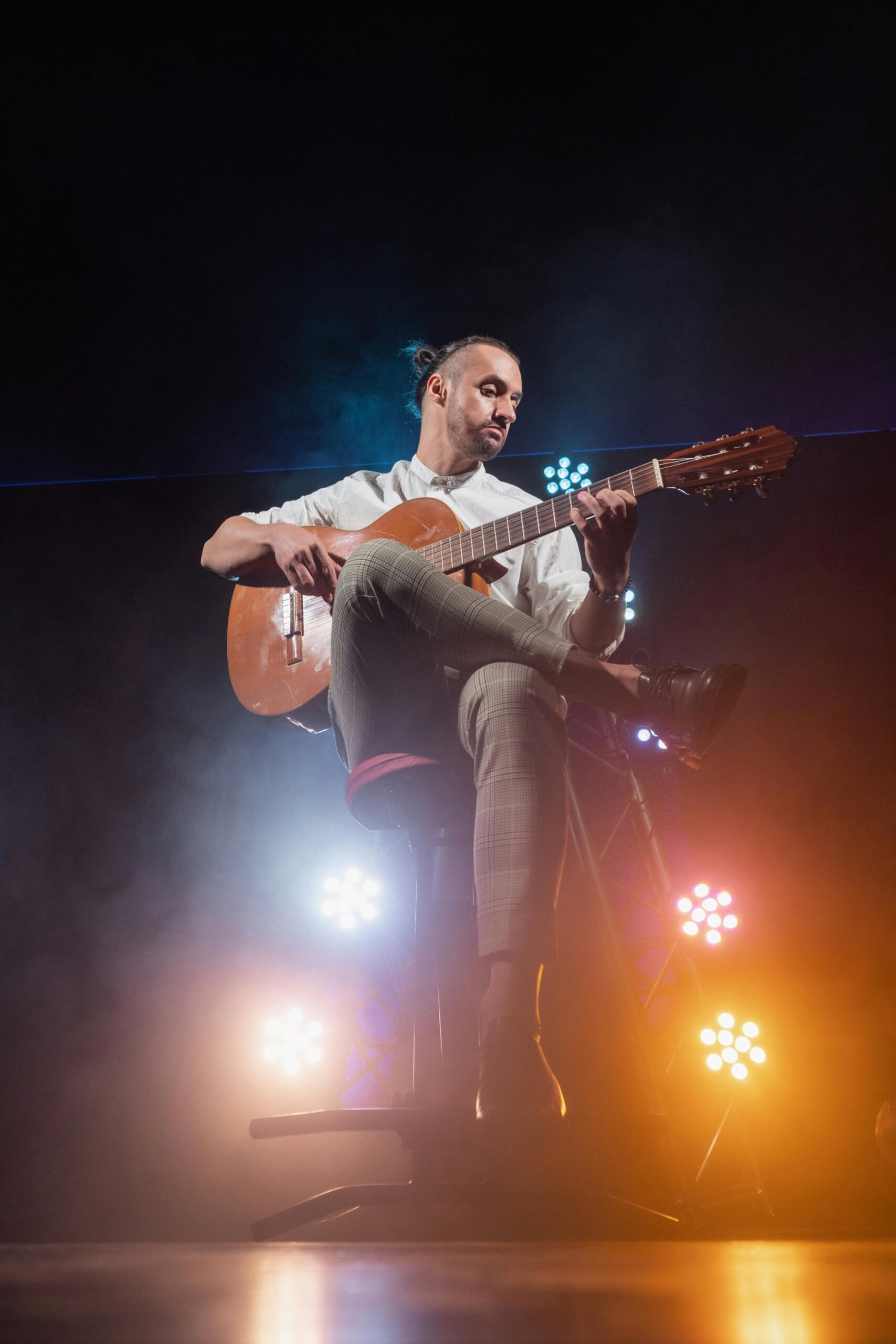 playing guitar live